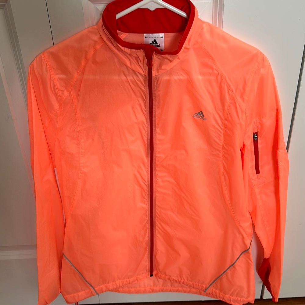 adidas Neon Coral Lightweight Windbreaker Jacket